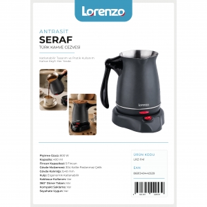 LORENZO - SERAF KATLANIR CEZVE 5 FİNCAN ANTRASİT
