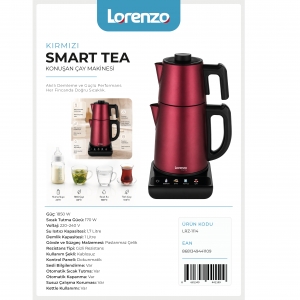 LORENZO - SMART TEA 5 in 1 KONUŞAN ÇAY MAKİNESİ KIRMIZI KL:4