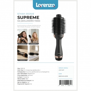 LORENZO - SUPREME SAÇ ŞEKİLLENDİRİCİ VE TARAĞI SİYAH ROSIE KL:16