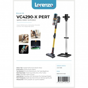 LORENZO - VC4290 X-PERT 380 W BLDC DİKEY ŞARJLI SÜPÜRGE BAKIR
