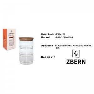 ZBERN 3 KATLI BAMBU KAPAK SAKLAMA KABI KL:12